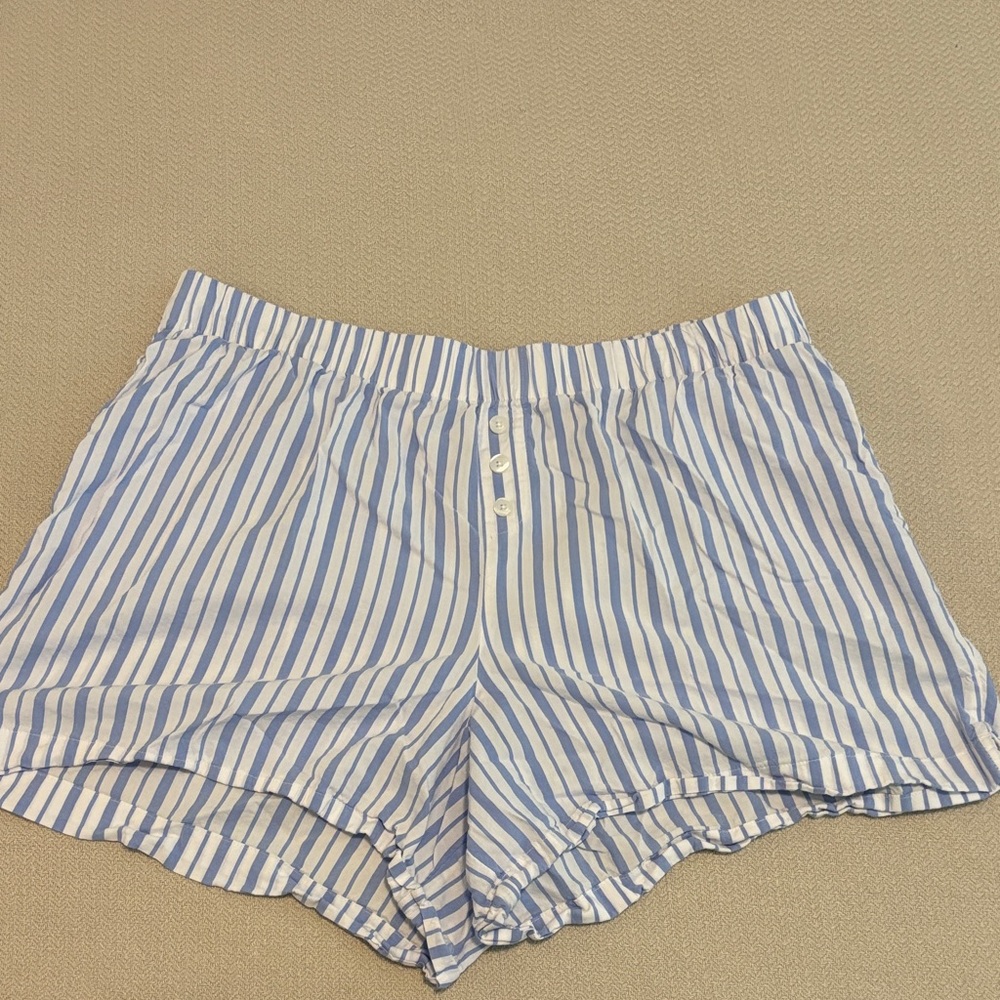 Sonoma Blue and White Striped Pajama Shorts